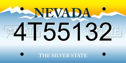 4T55132 Nevada License Plate