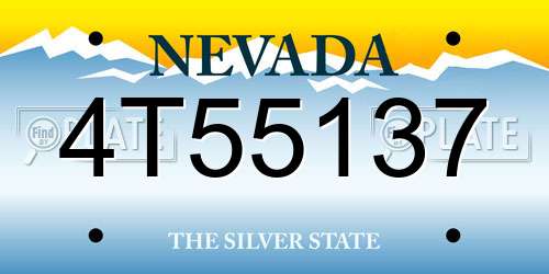 4T55137 Nevada License Plate