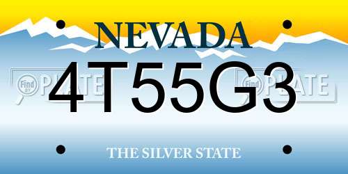 4T55G3 Nevada License Plate