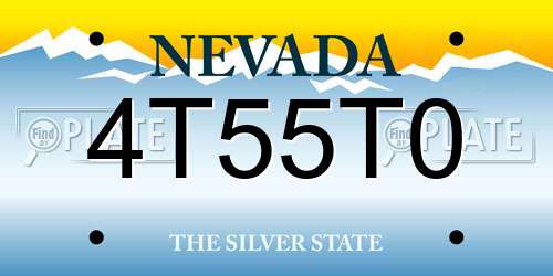 4T55T0 Nevada License Plate