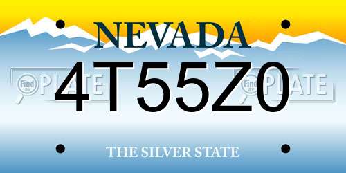 4T55Z0 Nevada License Plate