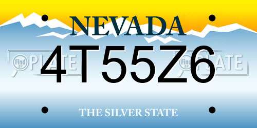4T55Z6 Nevada License Plate