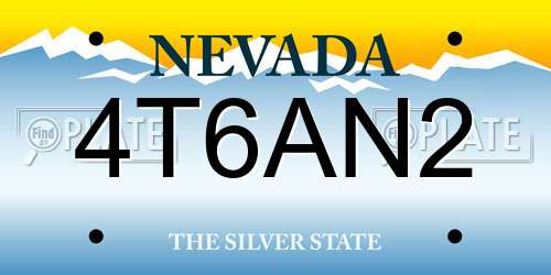 4T6AN2 Nevada License Plate