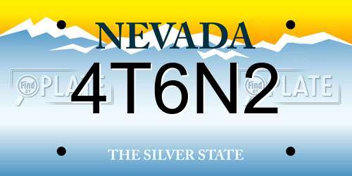 4T6N2 Nevada License Plate