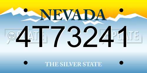 4T73241 Nevada License Plate