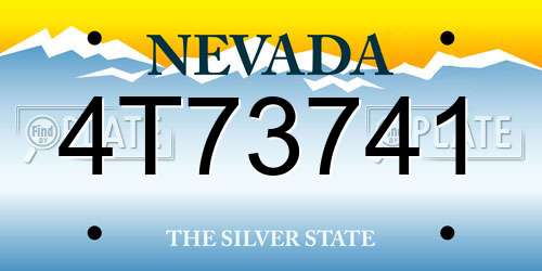 4T73741 Nevada License Plate