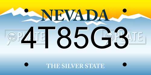 4T85G3 Nevada License Plate