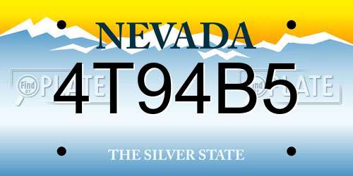 4T94B5 Nevada License Plate