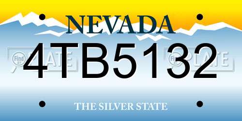 4TB5132 Nevada License Plate