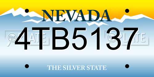 4TB5137 Nevada License Plate