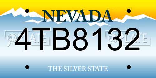 4TB8132 Nevada License Plate