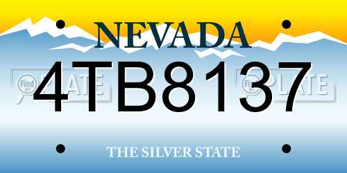 4TB8137 Nevada License Plate
