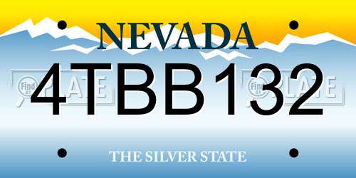 4TBB132 Nevada License Plate