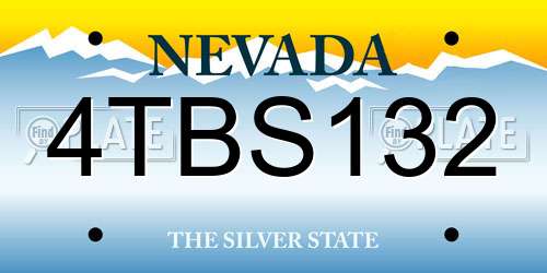 4TBS132 Nevada License Plate