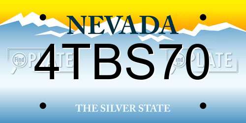 4TBS70 Nevada License Plate