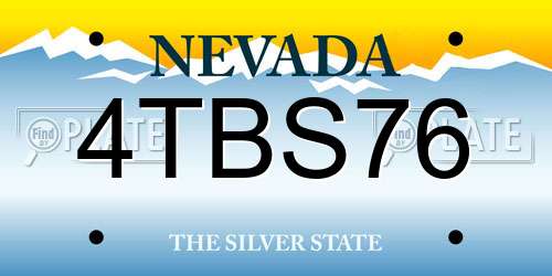 4TBS76 Nevada License Plate