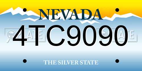 4TC9090 Nevada License Plate