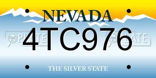 4TC976 Nevada License Plate