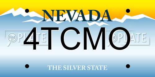 4TCMO Nevada License Plate