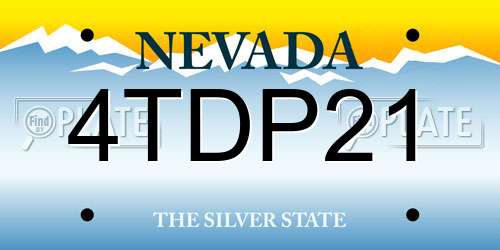 4TDP21 Nevada License Plate