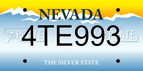 4TE993 Nevada License Plate
