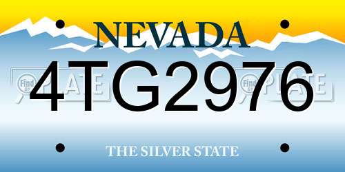 4TG2976 Nevada License Plate