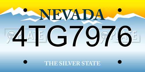 4TG7976 Nevada License Plate