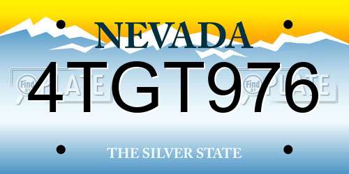4TGT976 Nevada License Plate