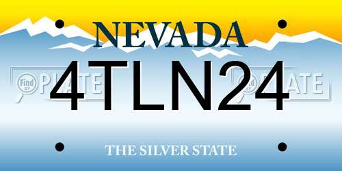 4TLN24 Nevada License Plate