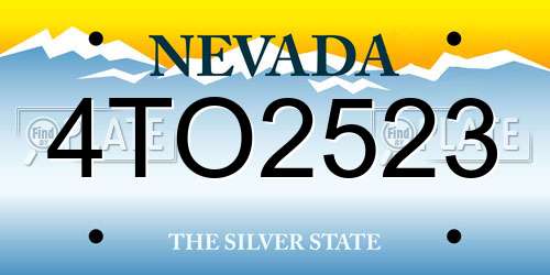 4TO2523 Nevada License Plate