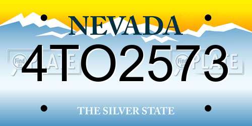 4TO2573 Nevada License Plate