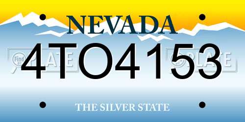 4TO4153 Nevada License Plate