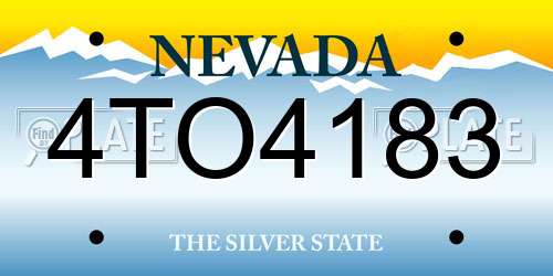 4TO4183 Nevada License Plate