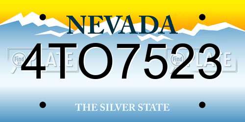 4TO7523 Nevada License Plate