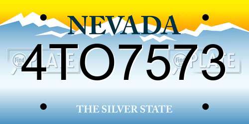 4TO7573 Nevada License Plate