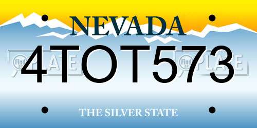 4TOT573 Nevada License Plate