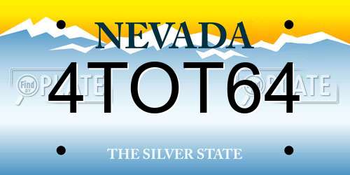 4TOT64 Nevada License Plate
