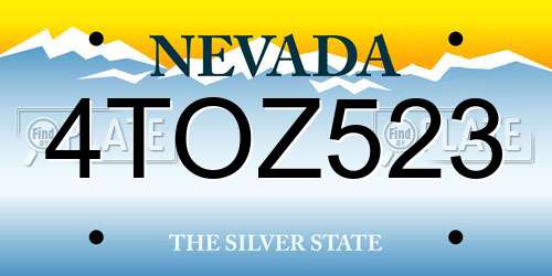 4TOZ523 Nevada License Plate