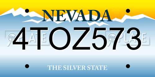 4TOZ573 Nevada License Plate