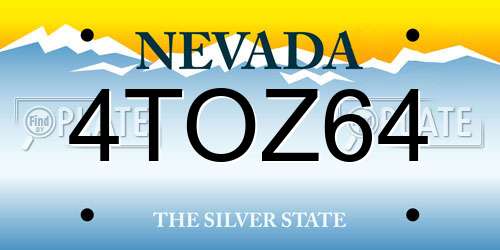 4TOZ64 Nevada License Plate