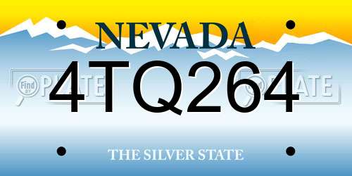 4TQ264 Nevada License Plate
