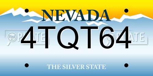 4TQT64 Nevada License Plate