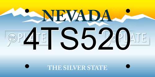 4TS520 Nevada License Plate