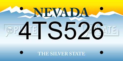 4TS526 Nevada License Plate