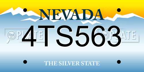 4TS563 Nevada License Plate