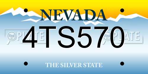 4TS570 Nevada License Plate