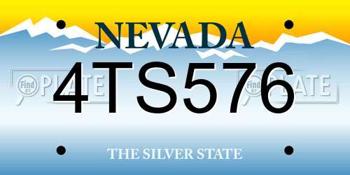 4TS576 Nevada License Plate