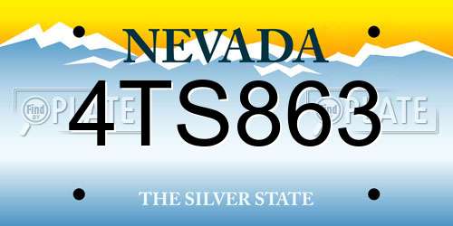 4TS863 Nevada License Plate