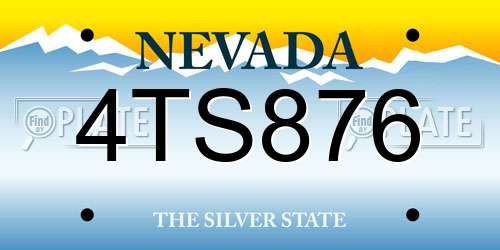 4TS876 Nevada License Plate