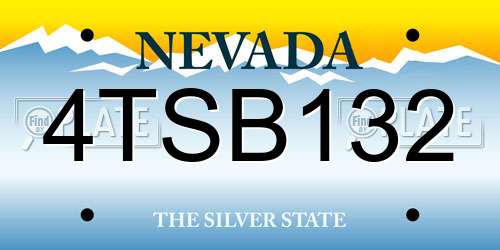 4TSB132 Nevada License Plate